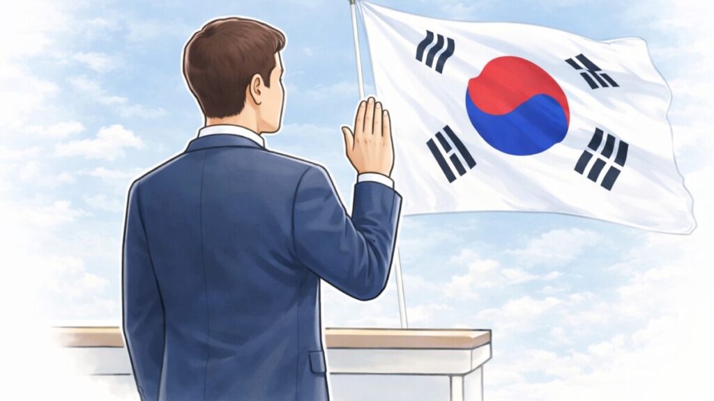 외국국적불행사서약 장면