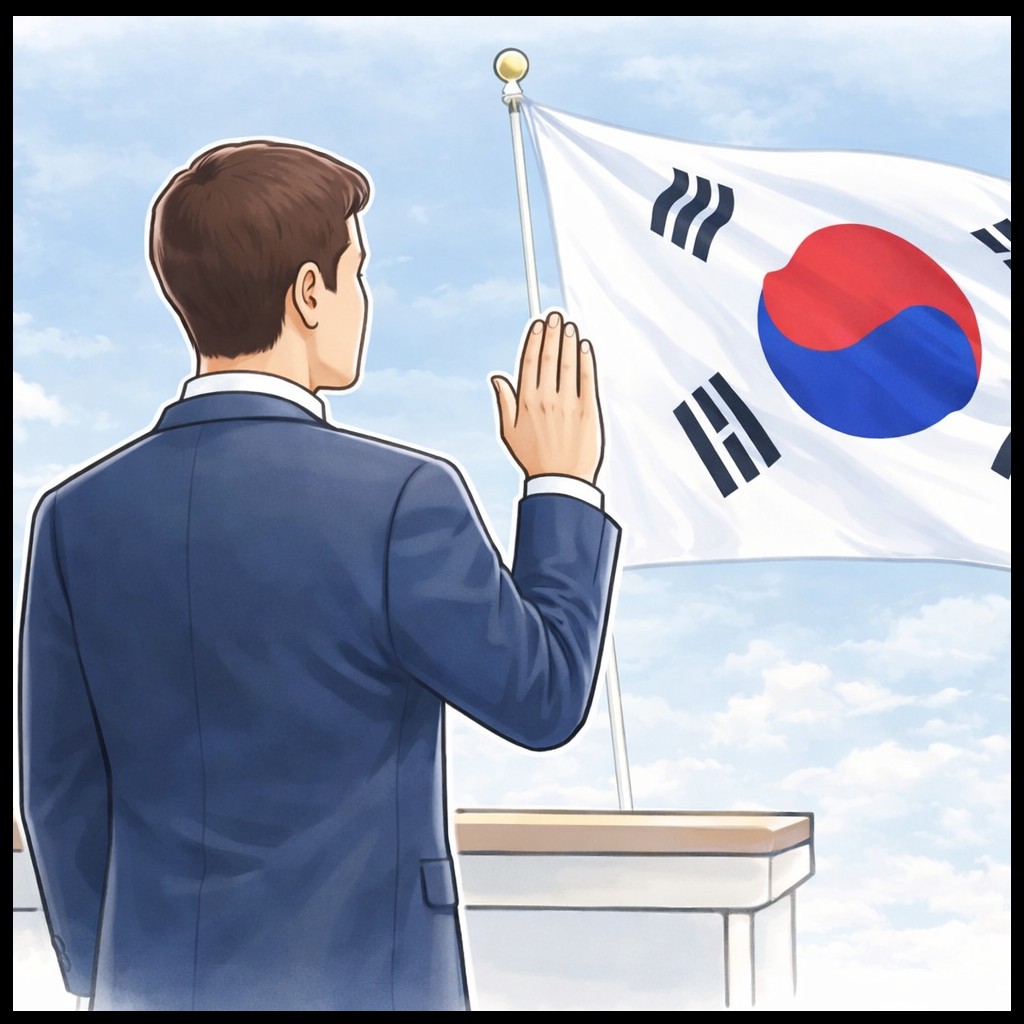외국국적불행사서약 장면