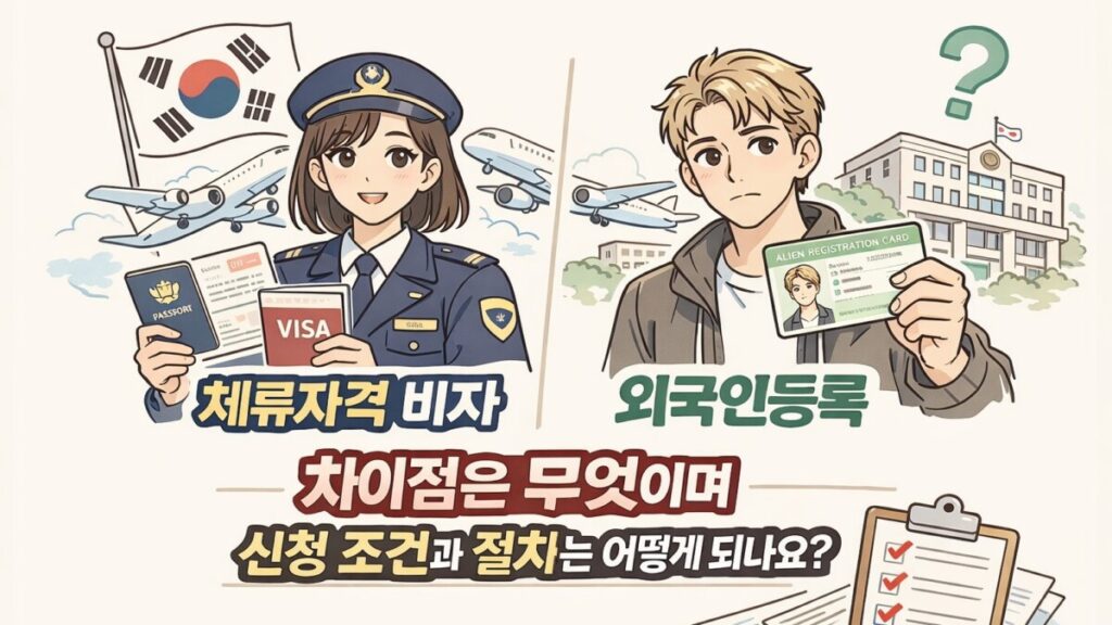 비자·체류자격·외국인등록 차이점