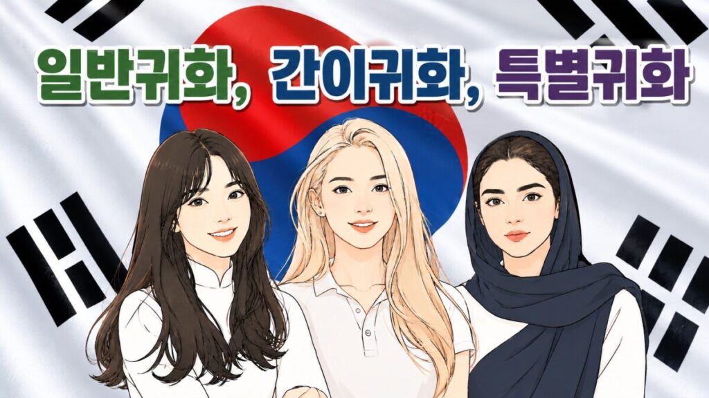 일반귀화, 간이귀화, 특별귀화의 귀화 요건